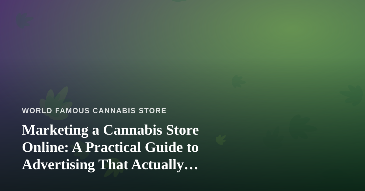 Marketing a Cannabis Store Online: A Practical Guide to Advertising That Actually Works