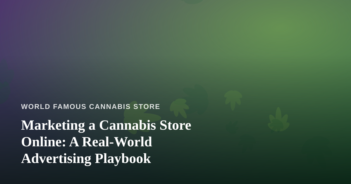 Marketing a Cannabis Store Online: A Real-World Advertising Playbook