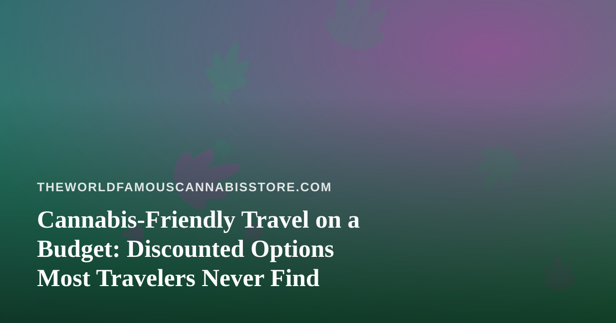Cannabis-Friendly Travel on a Budget: Discounted Options Most Travelers Never Find