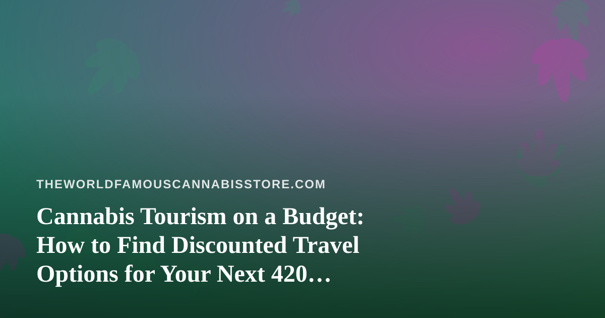 Cannabis Tourism on a Budget: How to Find Discounted Travel Options for Your Next 420 Getaway