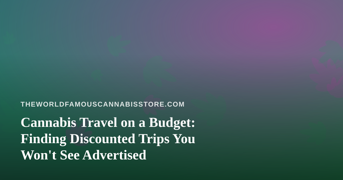 Cannabis Travel on a Budget: Finding Discounted Trips You Won’t See Advertised
