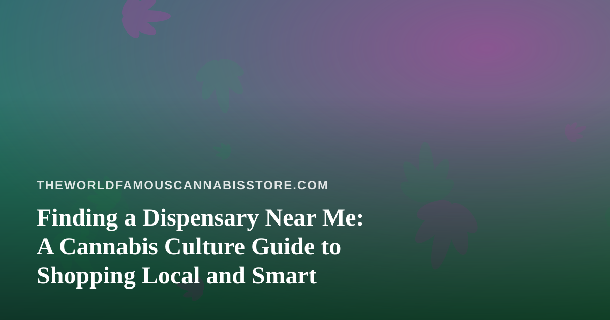 Finding a Dispensary Near Me: A Cannabis Culture Guide to Shopping Local and Smart