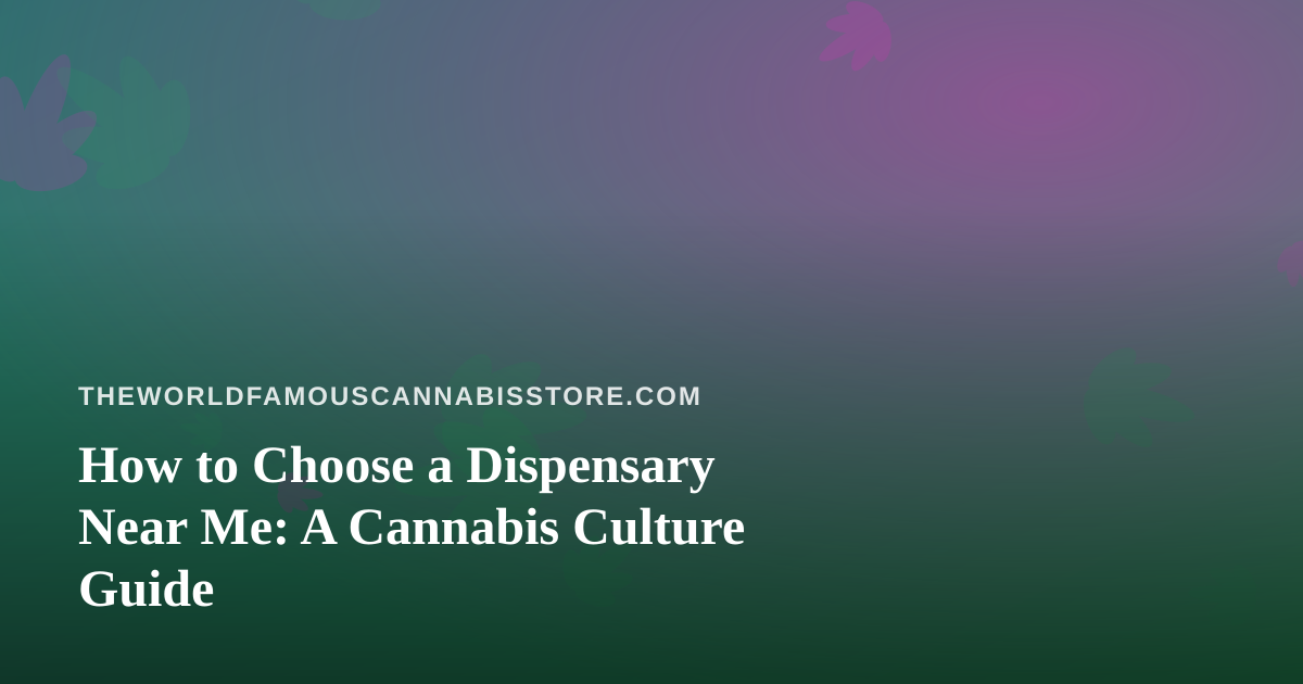 How to Choose a Dispensary Near Me: A Cannabis Culture Guide