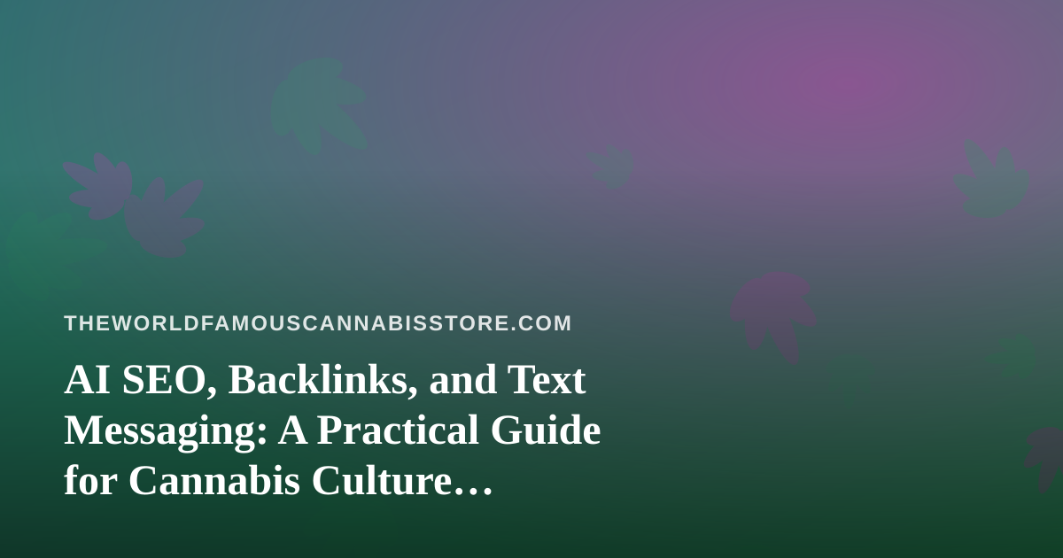 AI SEO, Backlinks, and Text Messaging: A Practical Guide for Cannabis Culture Publishers