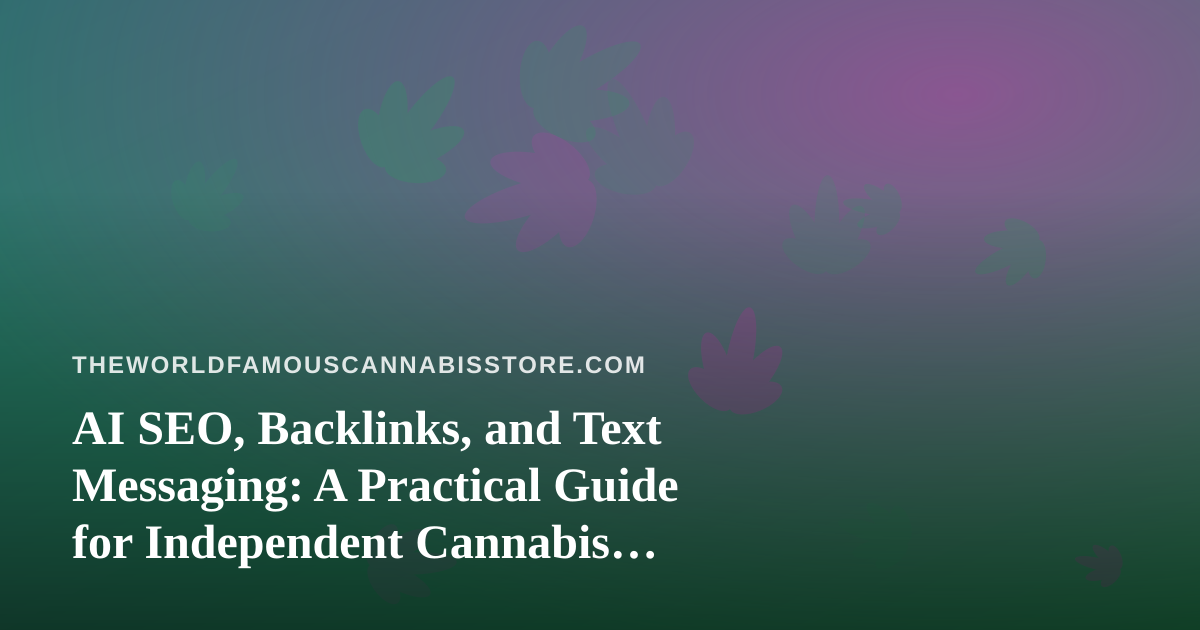 AI SEO, Backlinks, and Text Messaging: A Practical Guide for Independent Cannabis Culture Publishers