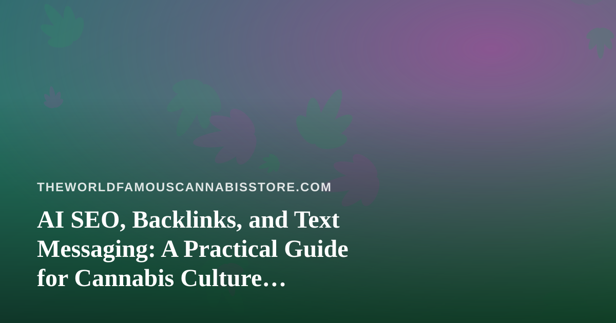 AI SEO, Backlinks, and Text Messaging: A Practical Guide for Cannabis Culture Publishers