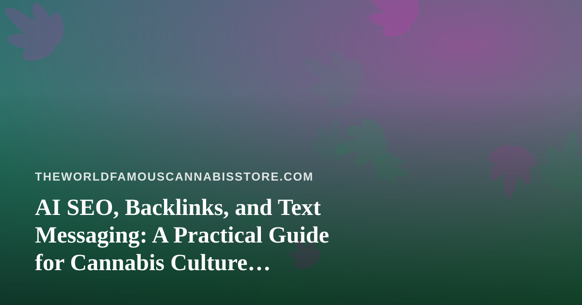 AI SEO, Backlinks, and Text Messaging: A Practical Guide for Cannabis Culture Publishers