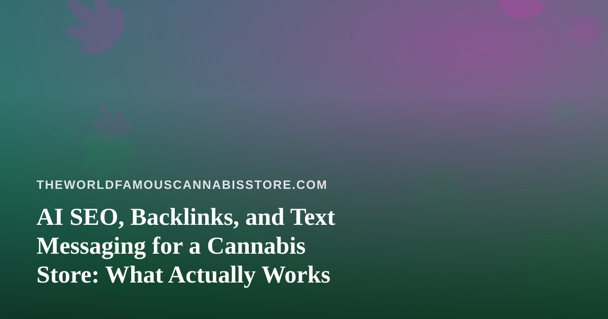 AI SEO, Backlinks, and Text Messaging for a Cannabis Store: What Actually Works