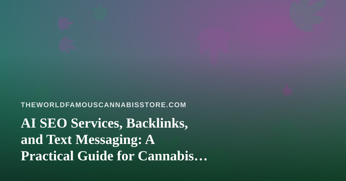 AI SEO Services, Backlinks, and Text Messaging: A Practical Guide for Cannabis Culture Publishers
