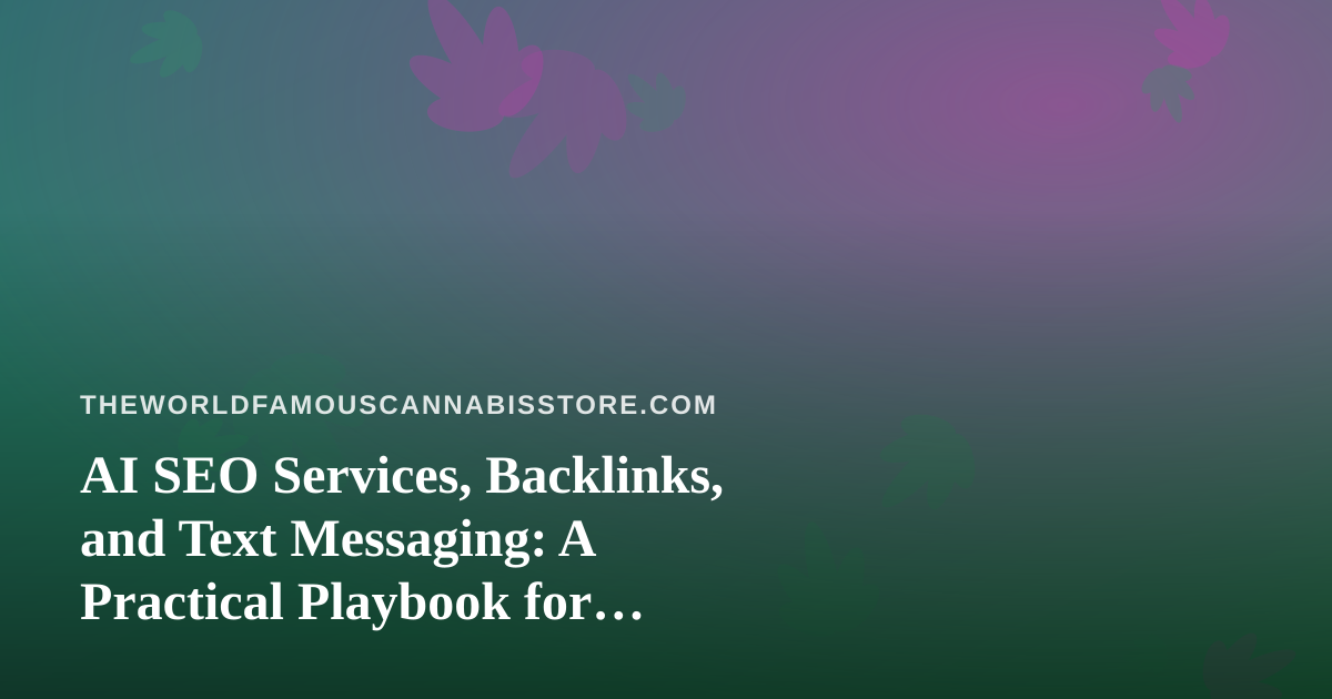 AI SEO Services, Backlinks, and Text Messaging: A Practical Playbook for Cannabis Shops and Culture Sites