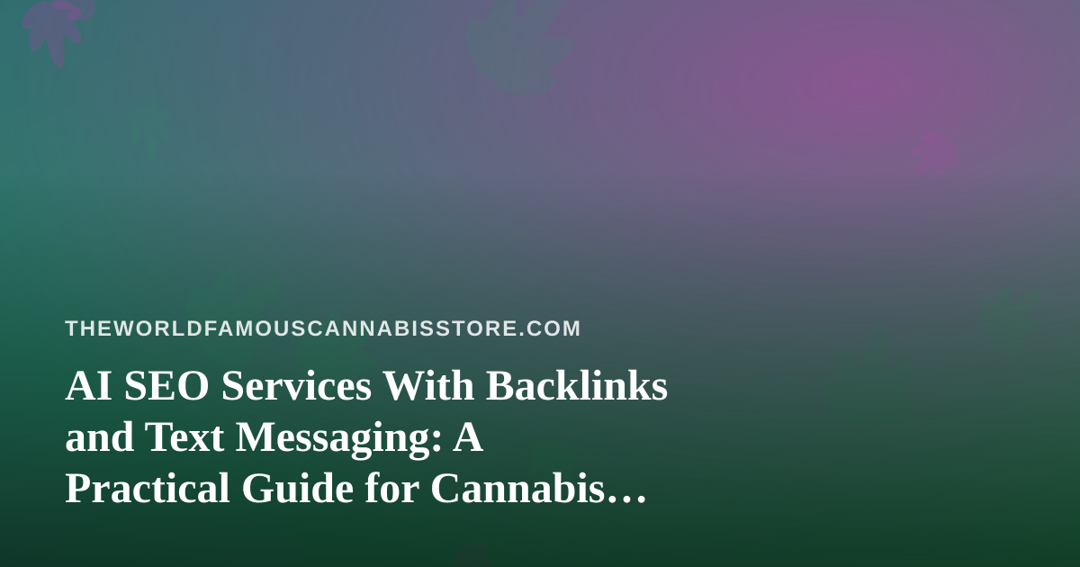 AI SEO Services With Backlinks and Text Messaging: A Practical Guide for Cannabis Culture Publishers