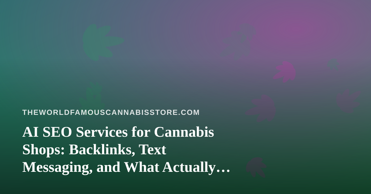 AI SEO Services for Cannabis Shops: Backlinks, Text Messaging, and What Actually Matters