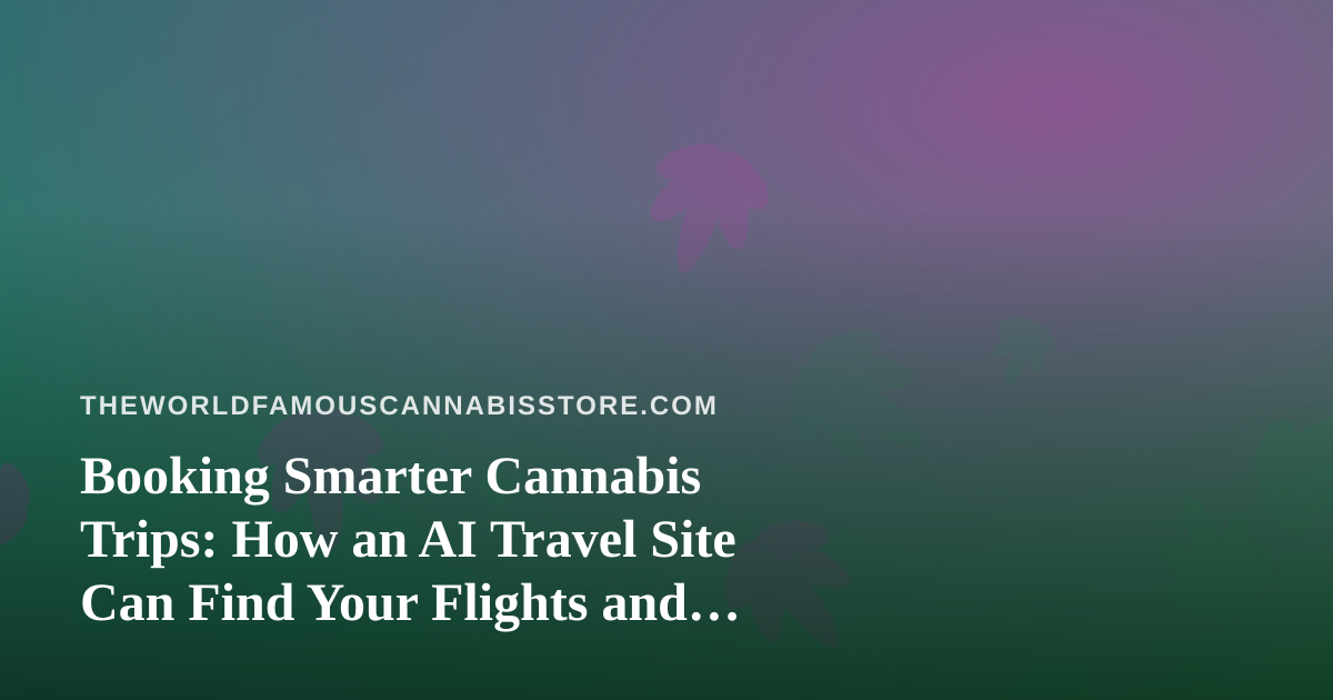 Booking Smarter Cannabis Trips: How an AI Travel Site Can Find Your Flights and Hotels