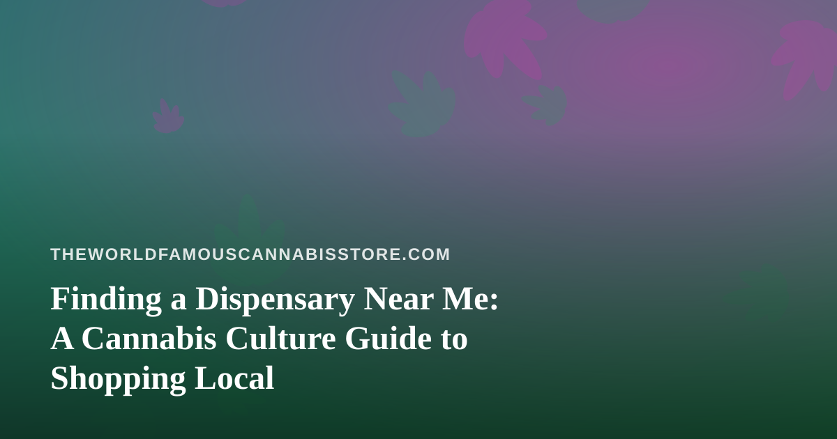 Finding a Dispensary Near Me: A Cannabis Culture Guide to Shopping Local