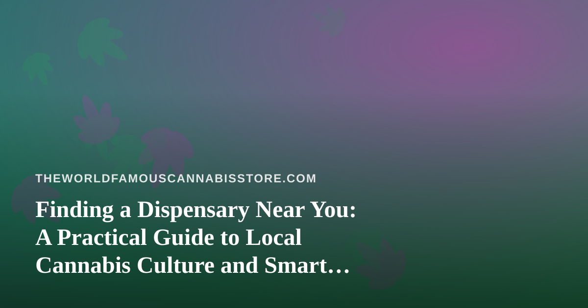 Finding a Dispensary Near You: A Practical Guide to Local Cannabis Culture and Smart Shopping