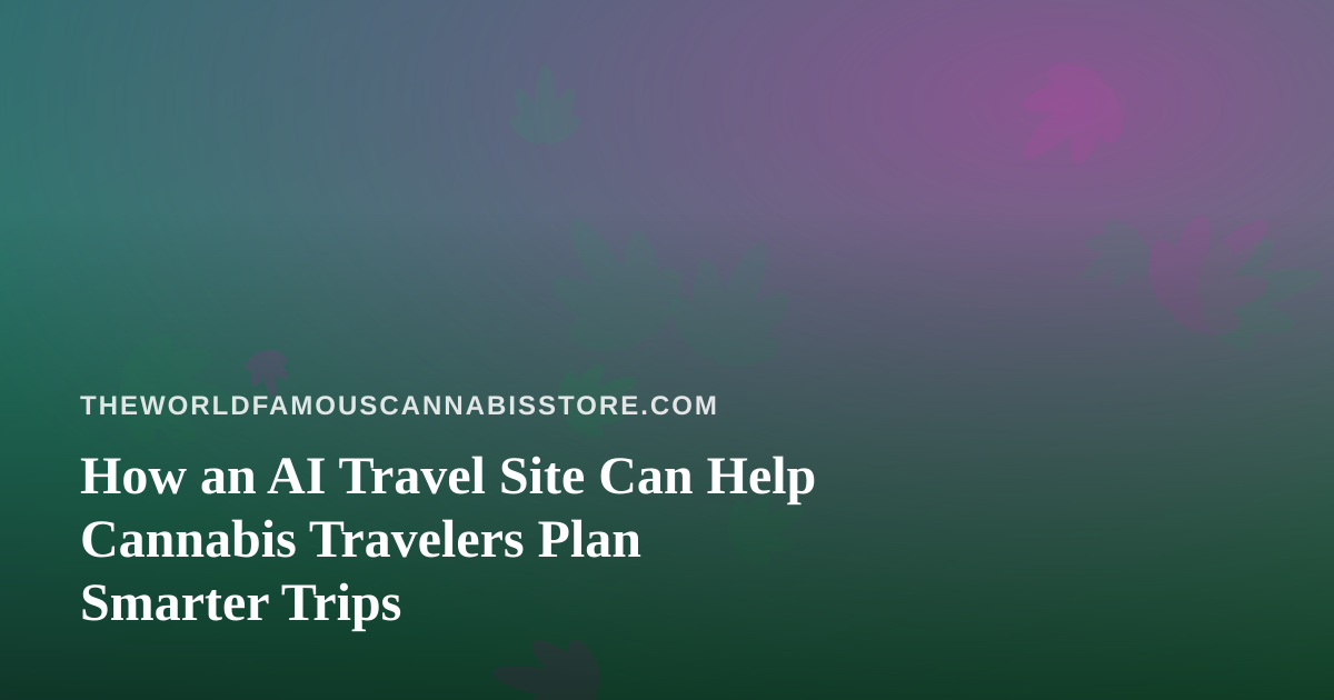 How an AI Travel Site Can Help Cannabis Travelers Plan Smarter Trips