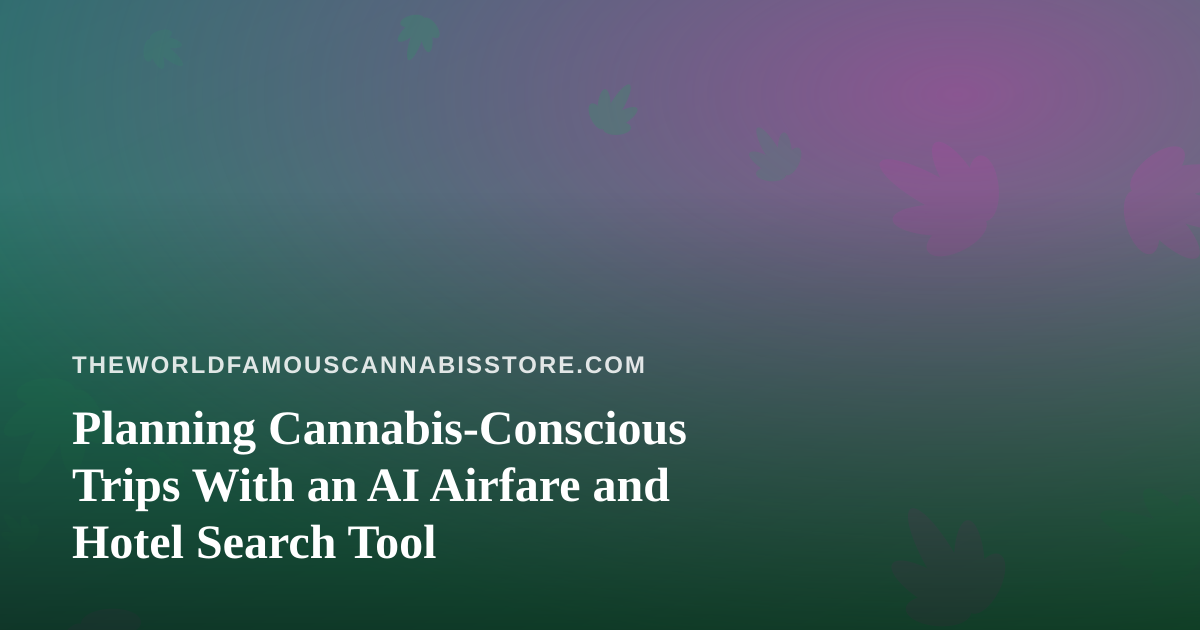 Planning Cannabis-Conscious Trips With an AI Airfare and Hotel Search Tool