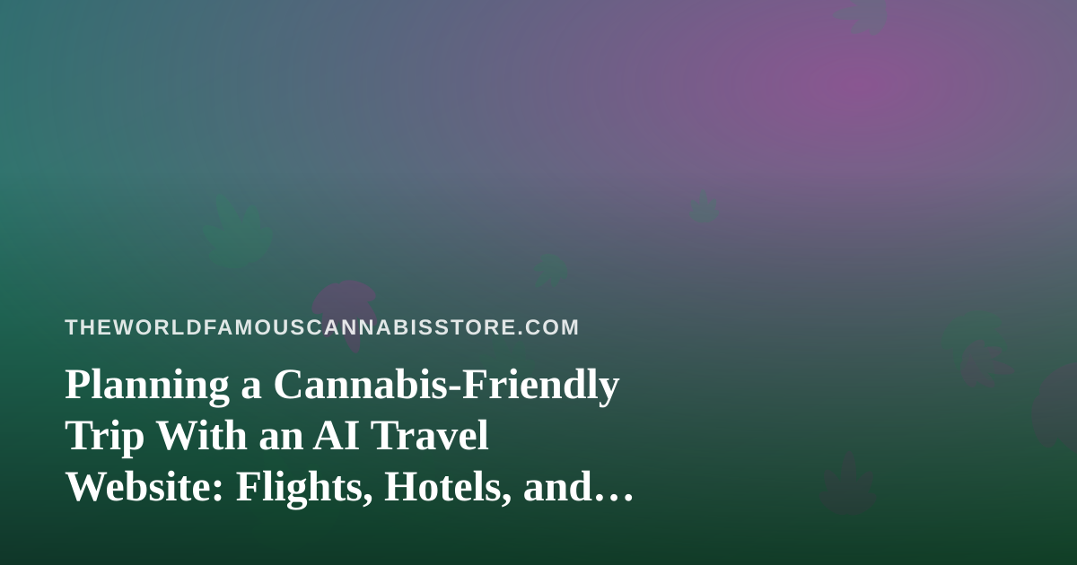 Planning a Cannabis-Friendly Trip With an AI Travel Website: Flights, Hotels, and Smart Rules