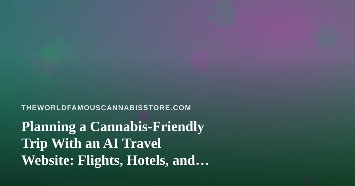 Planning a Cannabis-Friendly Trip With an AI Travel Website: Flights, Hotels, and the Rules That Still Matter