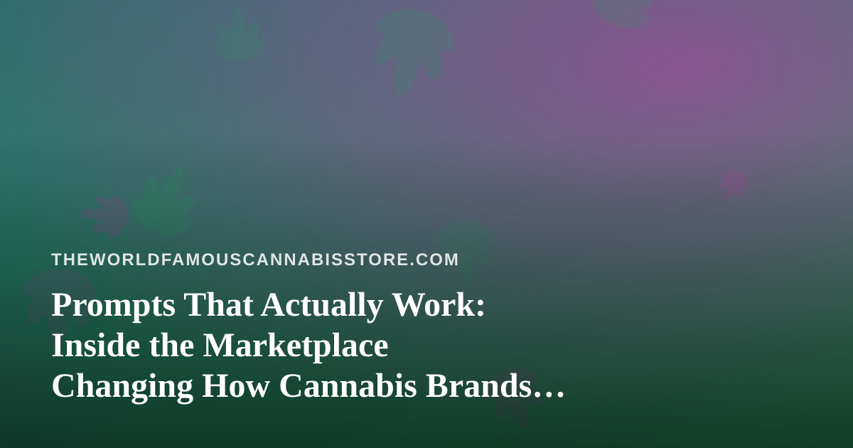 Prompts That Actually Work: Inside the Marketplace Changing How Cannabis Brands Write