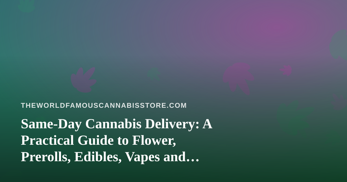 Same-Day Cannabis Delivery: A Practical Guide to Flower, Prerolls, Edibles, Vapes and Concentrates