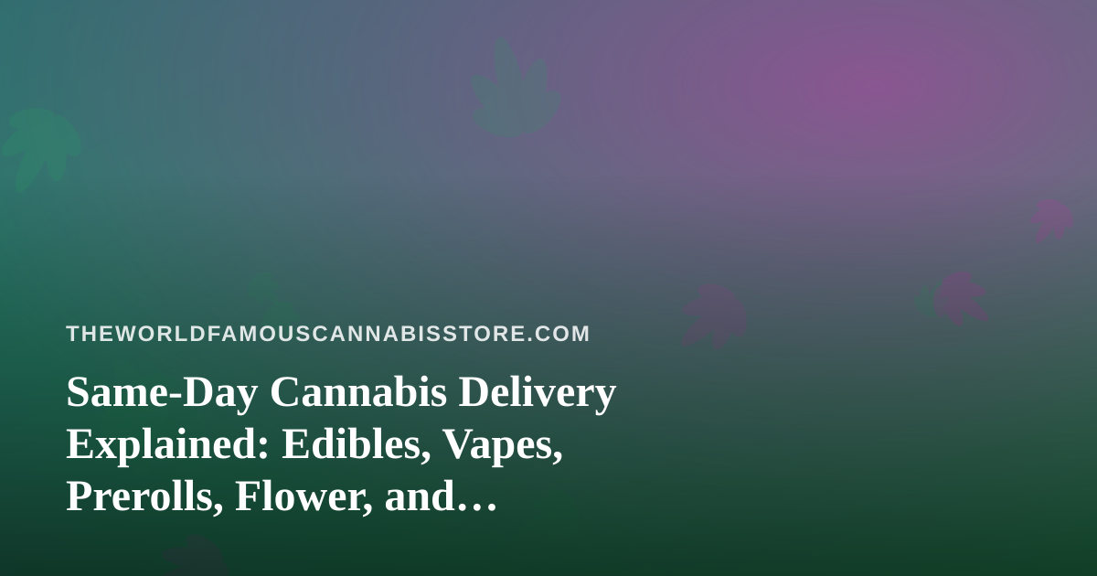 Same-Day Cannabis Delivery Explained: Edibles, Vapes, Prerolls, Flower, and Concentrates