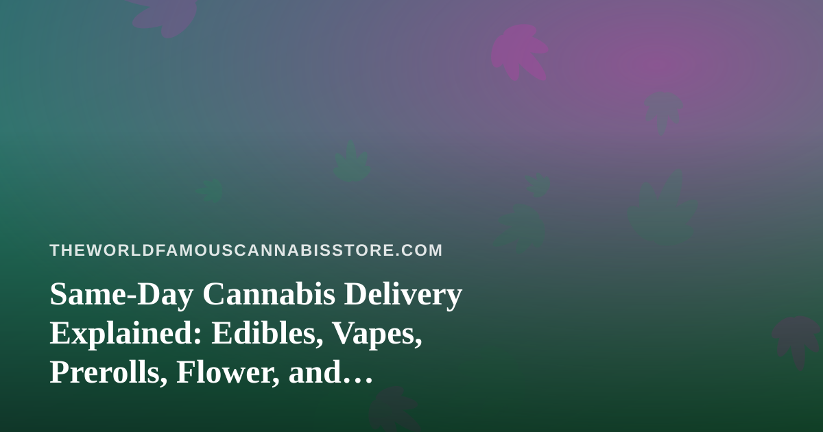 Same-Day Cannabis Delivery Explained: Edibles, Vapes, Prerolls, Flower, and Concentrates