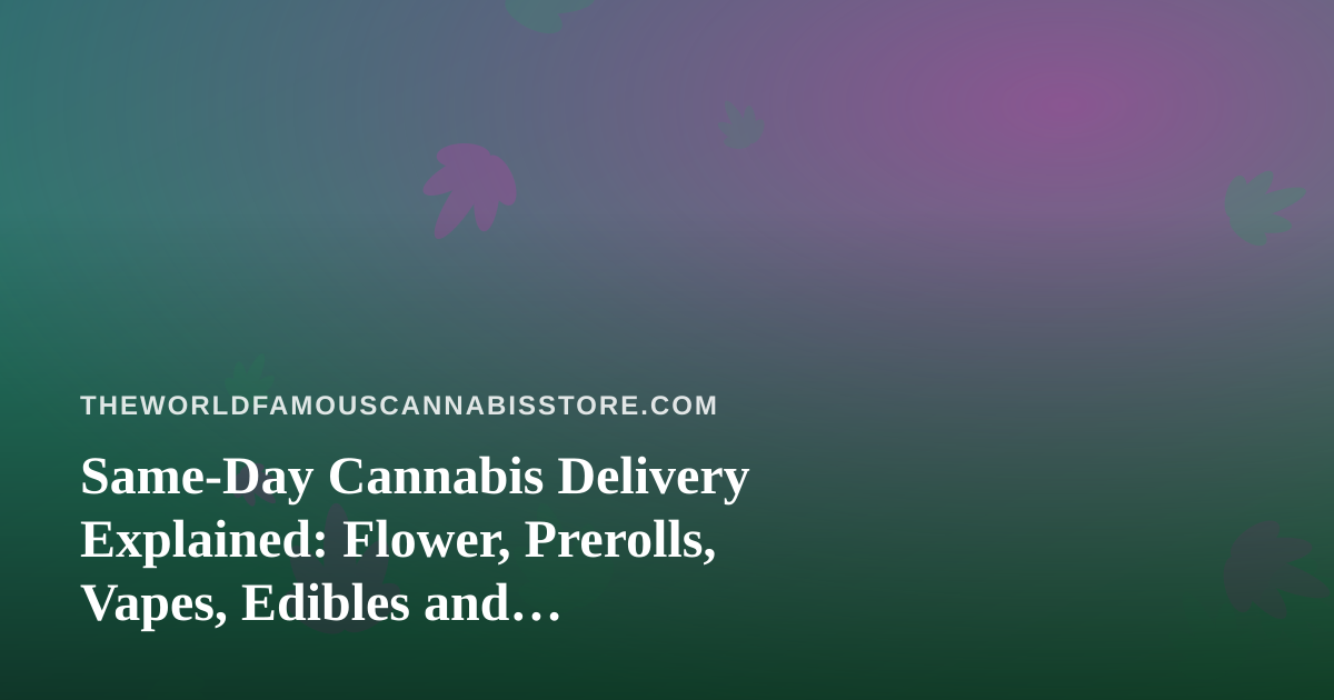 Same-Day Cannabis Delivery Explained: Flower, Prerolls, Vapes, Edibles and Concentrates