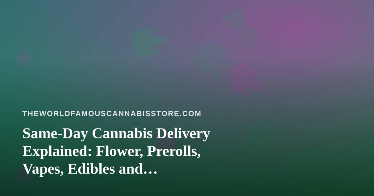 Same-Day Cannabis Delivery Explained: Flower, Prerolls, Vapes, Edibles and Concentrates