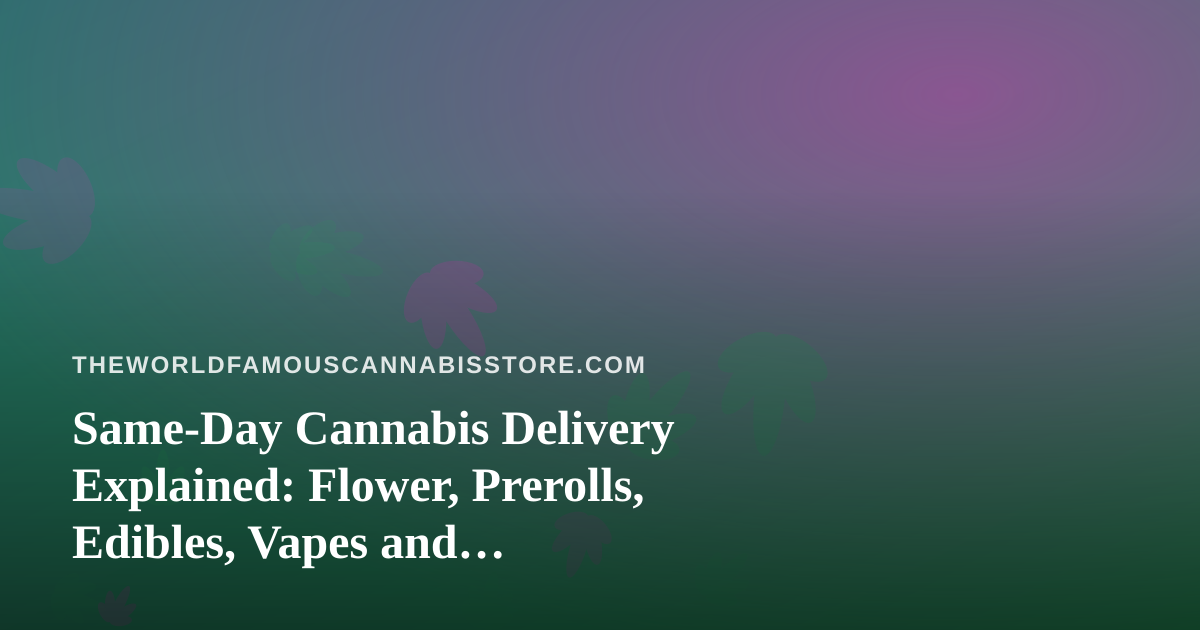 Same-Day Cannabis Delivery Explained: Flower, Prerolls, Edibles, Vapes and Concentrates