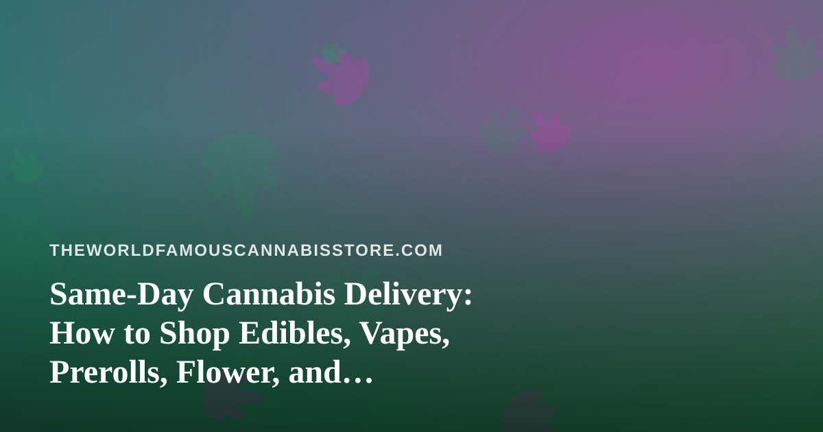 Same-Day Cannabis Delivery: How to Shop Edibles, Vapes, Prerolls, Flower, and Concentrates With Confidence