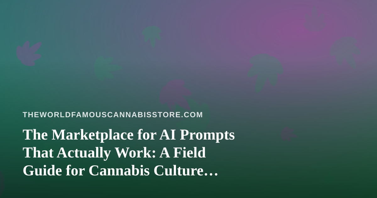 The Marketplace for AI Prompts That Actually Work: A Field Guide for Cannabis Culture Writers