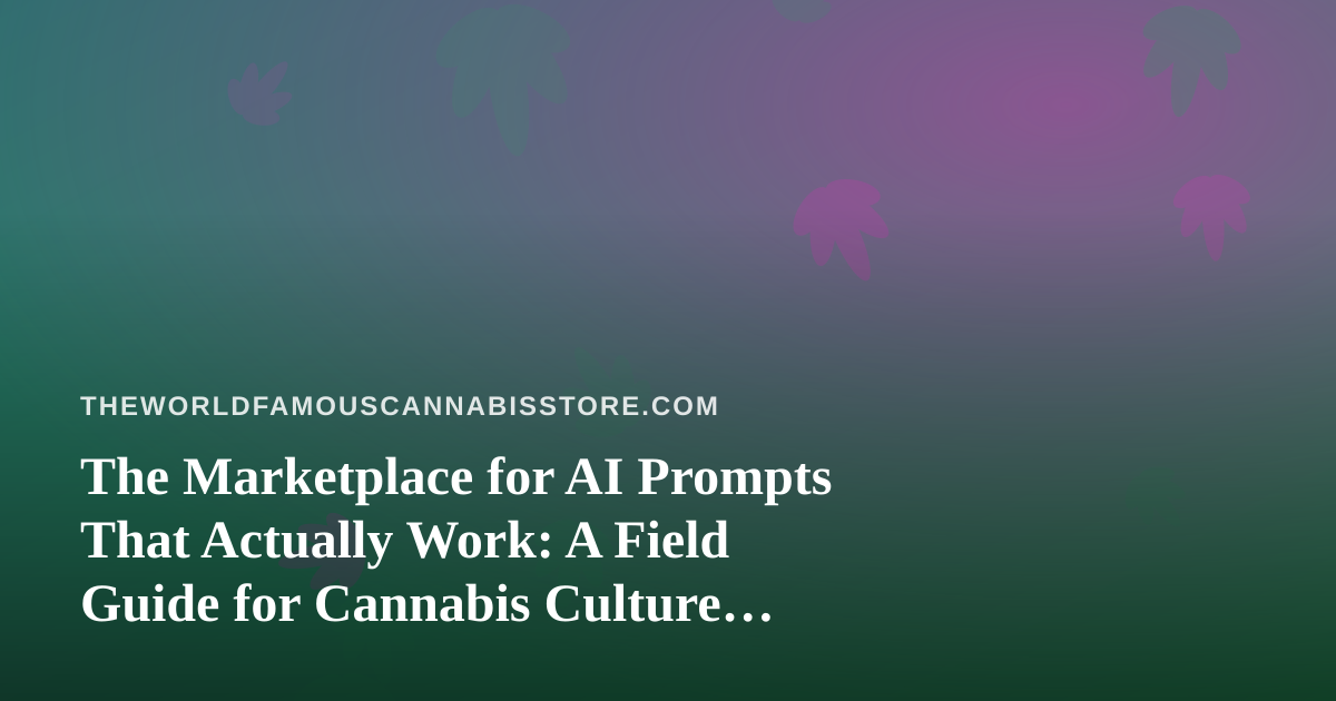 The Marketplace for AI Prompts That Actually Work: A Field Guide for Cannabis Culture Writers