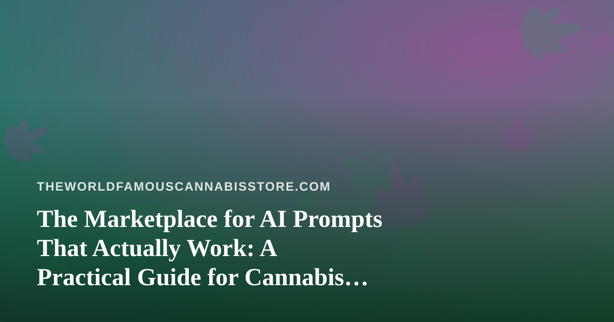 The Marketplace for AI Prompts That Actually Work: A Practical Guide for Cannabis Writers and Budtenders