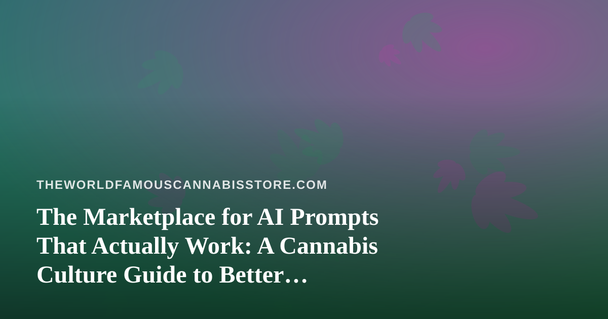 The Marketplace for AI Prompts That Actually Work: A Cannabis Culture Guide to Better Visuals