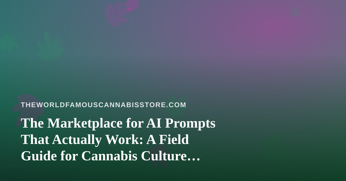 The Marketplace for AI Prompts That Actually Work: A Field Guide for Cannabis Culture Writers