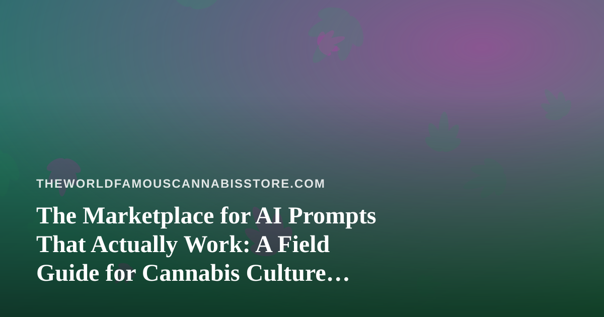 The Marketplace for AI Prompts That Actually Work: A Field Guide for Cannabis Culture Writers